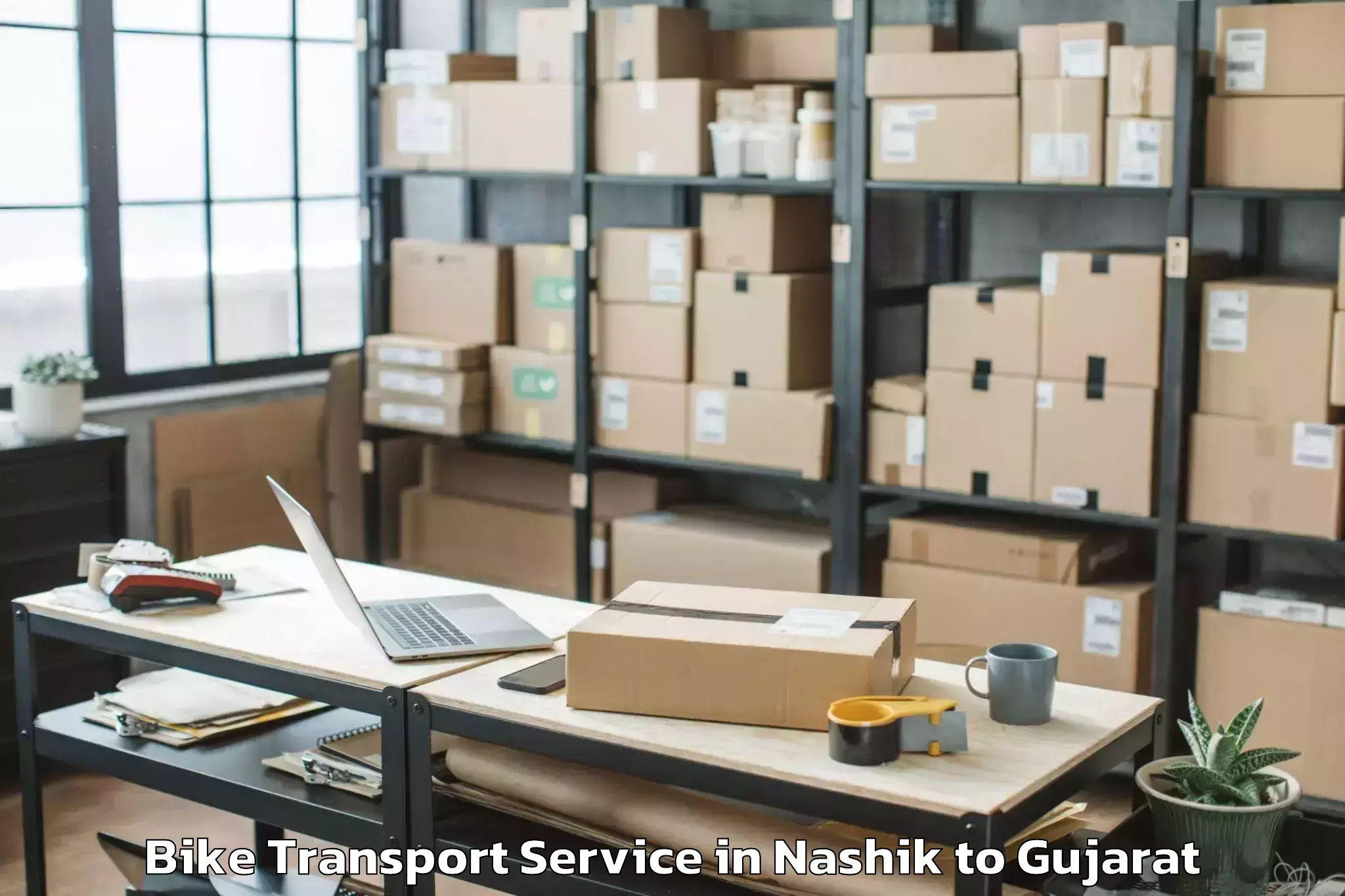 Reliable Nashik to Kamrej Bike Transport